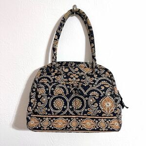 Vera Bradley bowler bag shoulder bag in Caffe Latte black and brown pattern